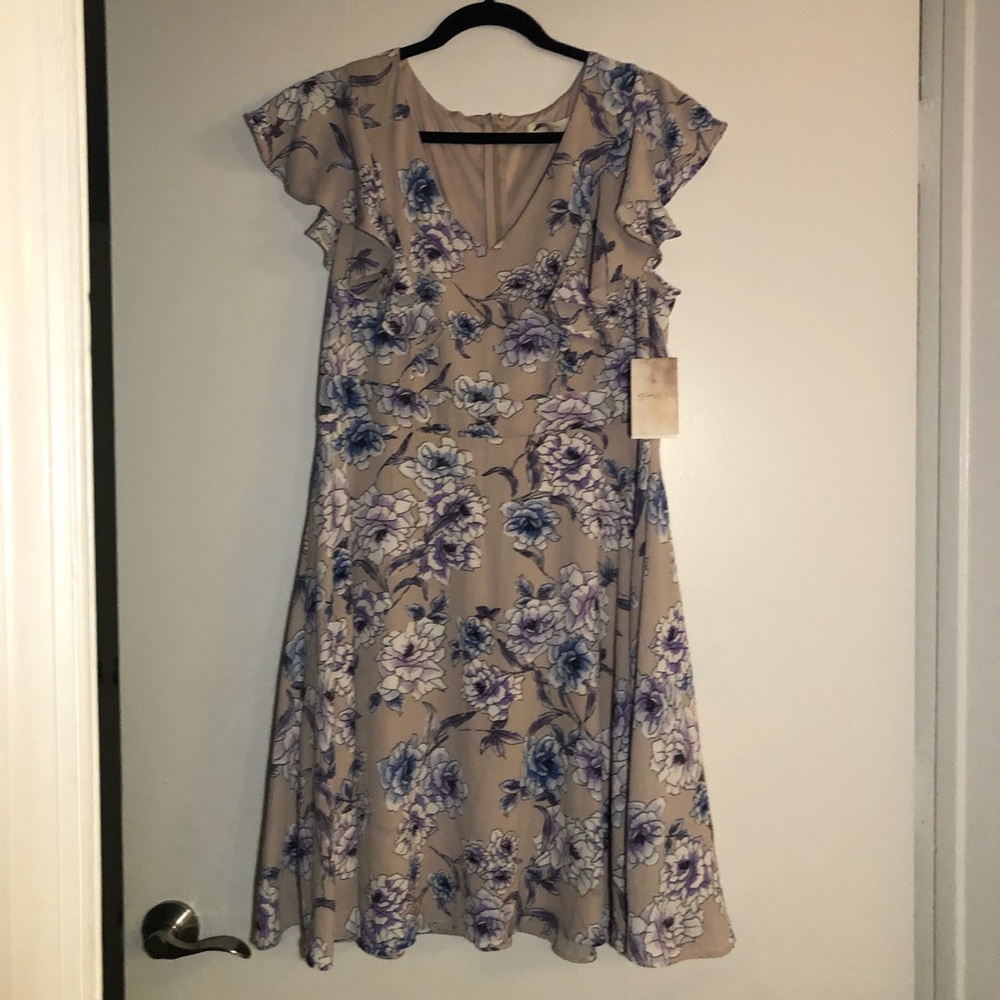 A Beautiful Soul Floral dress with flutter sleeves